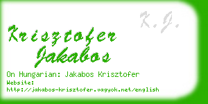 krisztofer jakabos business card